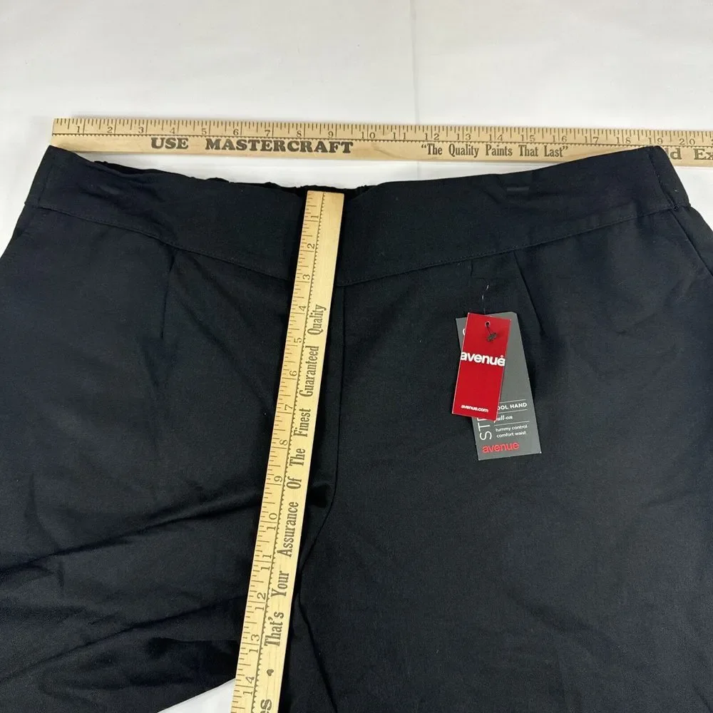 Avenue Pull On‎ Straight Leg Dress Pants Womens 18P Black Tummy Control Stretch - Picture 4 of 11